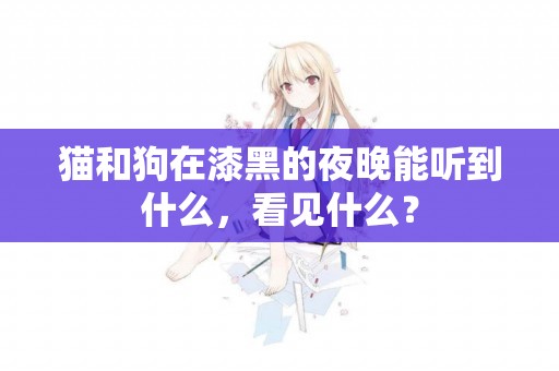 貓和狗在漆黑的夜晚能聽到什么，看見什么？