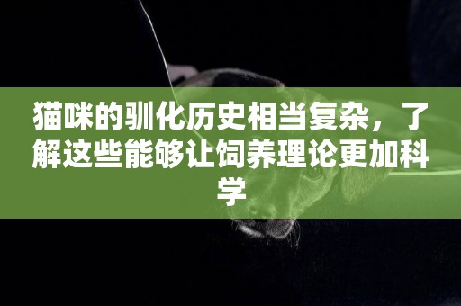 貓咪的馴化歷史相當復雜，了解這些能夠讓飼養理論更加科學