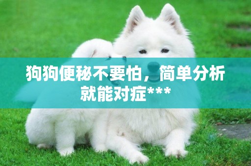 狗狗便秘不要怕，簡單分析就能對癥***
