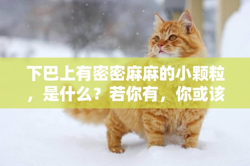 下巴上有密密麻麻的小顆粒，是什么？若你有，你或該反省一下了