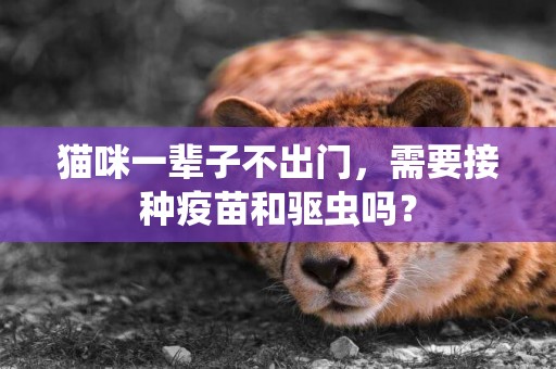 貓咪一輩子不出門，需要接種疫苗和驅蟲嗎？