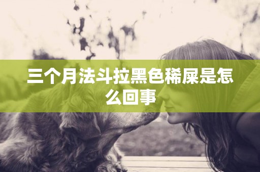 三個月法斗拉黑色稀屎是怎么回事