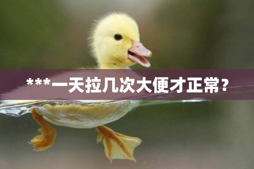 ***一天拉幾次大便才正常？