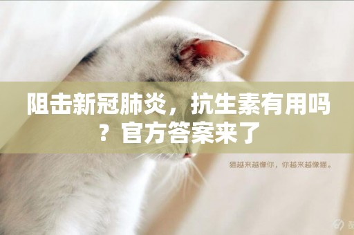 阻擊新冠肺炎，抗生素有用嗎？官方答案來了