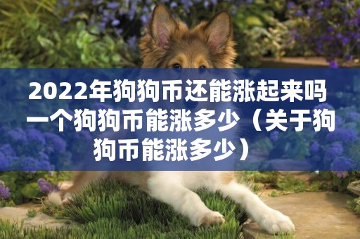 2022年狗狗幣還能漲起來嗎 一個狗狗幣能漲多少（關于狗狗幣能漲多少） 