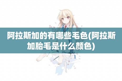阿拉斯加的有哪些毛色(阿拉斯加胎毛是什么顏色)
