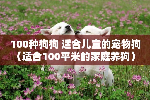 100種狗狗 適合兒童的寵物狗（適合100平米的家庭養狗） 