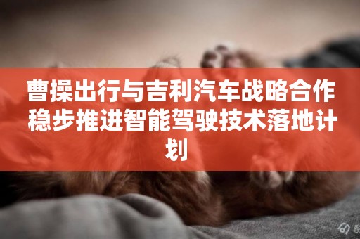 曹操出行與吉利汽車戰略合作 穩步推進智能駕駛技術落地計劃 