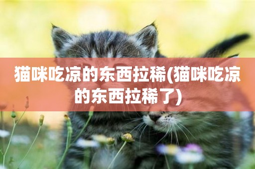 貓咪吃涼的東西拉稀(貓咪吃涼的東西拉稀了)