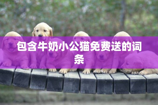 包含牛奶小公貓免費送的詞條