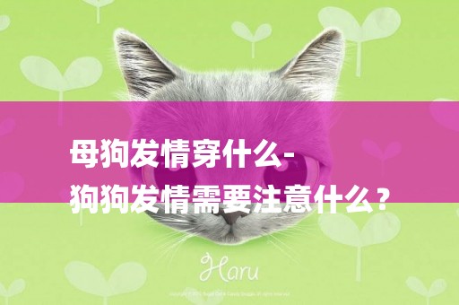 母狗發情穿什么-
狗狗發情需要注意什么？
