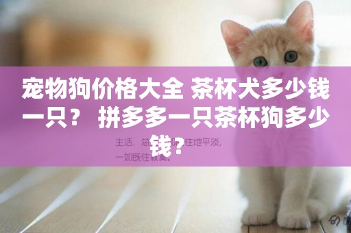 寵物狗價格大全 茶杯犬多少錢一只？ 拼多多一只茶杯狗多少錢？ 