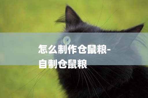 怎么制作倉鼠糧-
自制倉鼠糧