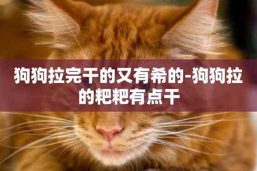 狗狗拉完干的又有希的-狗狗拉的粑粑有點干