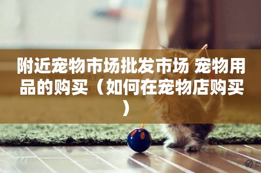 附近寵物市場批發市場 寵物用品的購買（如何在寵物店購買） 