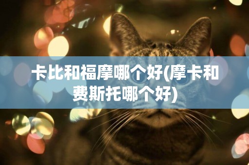 卡比和福摩哪個好(摩卡和費斯托哪個好)