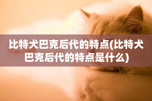 比特犬巴克后代的特點(比特犬巴克后代的特點是什么)