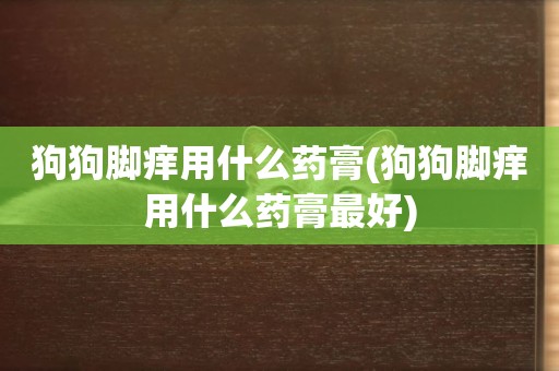 狗狗腳癢用什么藥膏(狗狗腳癢用什么藥膏最好)