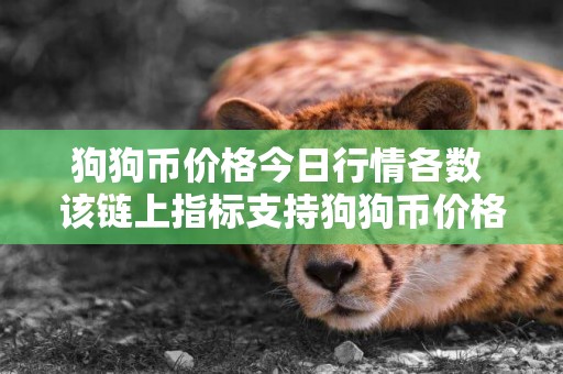 狗狗幣價格今日行情各數 該鏈上指標支持狗狗幣價格上漲 50% 