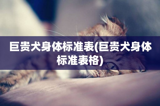 巨貴犬身體標準表(巨貴犬身體標準表格)