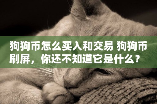 狗狗幣怎么買入和交易 狗狗幣刷屏，你還不知道它是什么？ 