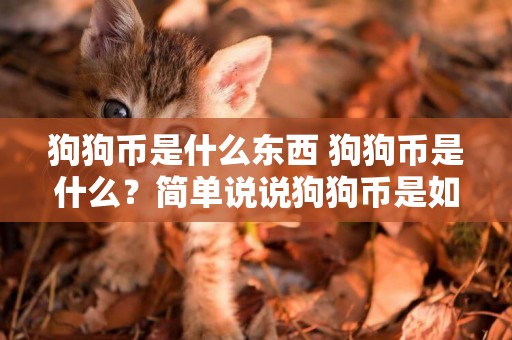 狗狗幣是什么東西 狗狗幣是什么？簡單說說狗狗幣是如何發展起來的 