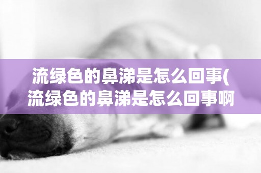 流綠色的鼻涕是怎么回事(流綠色的鼻涕是怎么回事啊)