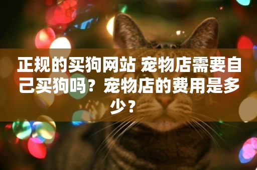 正規的買狗網站 寵物店需要自己買狗嗎？寵物店的費用是多少？ 