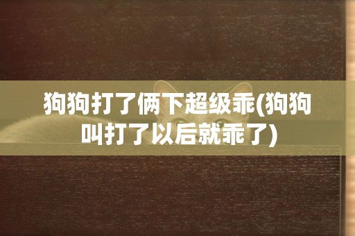 狗狗打了倆下超級乖(狗狗叫打了以后就乖了)
