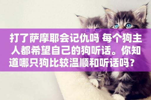 打了薩摩耶會記仇嗎 每個狗主人都希望自己的狗聽話。你知道哪只狗比較溫順和聽話嗎？ 