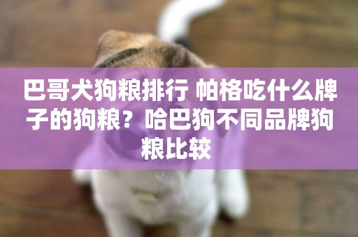 巴哥犬狗糧排行 帕格吃什么牌子的狗糧？哈巴狗不同品牌狗糧比較 