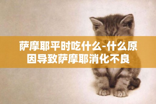 薩摩耶平時吃什么-什么原因導致薩摩耶消化不良
