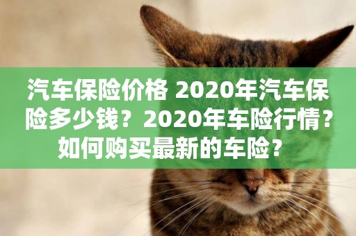 汽車保險價格 2020年汽車保險多少錢？2020年車險行情？如何購買最新的車險？ 