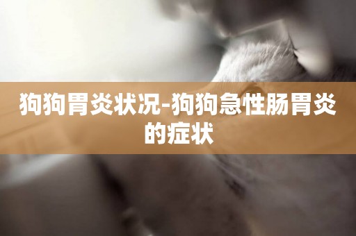 狗狗胃炎狀況-狗狗急性腸胃炎的癥狀
