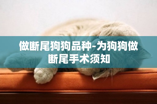做斷尾狗狗品種-為狗狗做斷尾手術須知