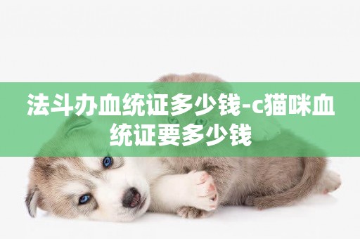 法斗辦血統證多少錢-c貓咪血統證要多少錢
