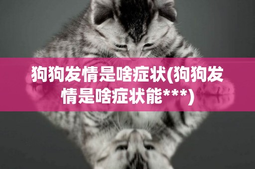 狗狗發情是啥癥狀(狗狗發情是啥癥狀能***)