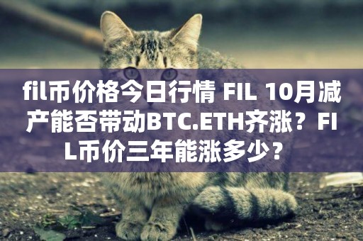 fil幣價格今日行情 FIL 10月減產能否帶動BTC.ETH齊漲？FIL幣價三年能漲多少？ 
