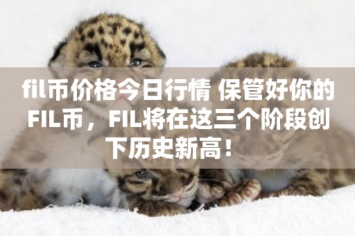 fil幣價格今日行情 保管好你的FIL幣，FIL將在這三個階段創下歷史新高！ 