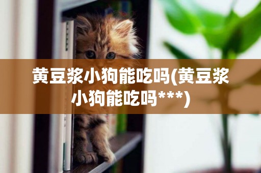 黃豆漿小狗能吃嗎(黃豆漿小狗能吃嗎***)