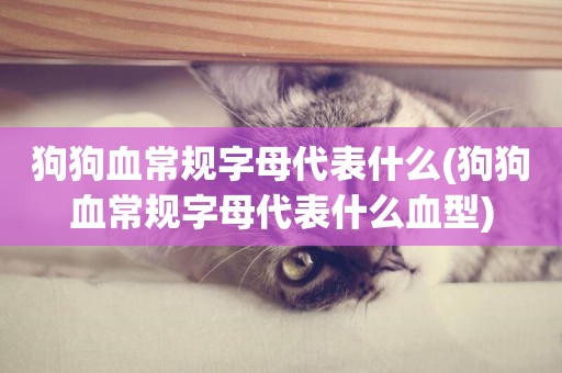 狗狗血常規字母代表什么(狗狗血常規字母代表什么血型)