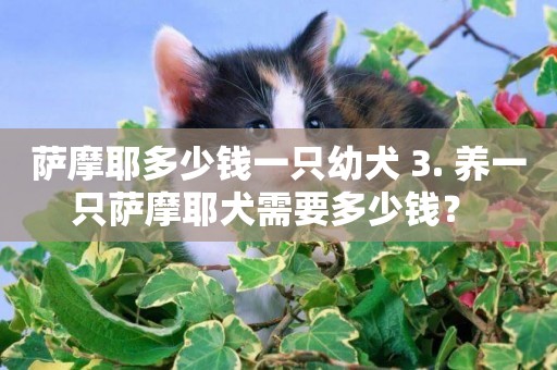 薩摩耶多少錢一只幼犬 3. 養一只薩摩耶犬需要多少錢？ 