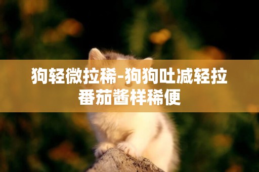 狗輕微拉稀-狗狗吐減輕拉番茄醬樣稀便
