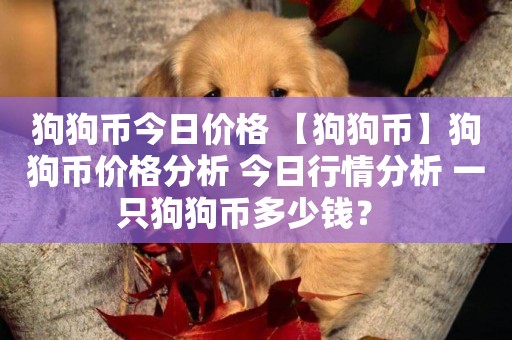 狗狗幣今日價格 【狗狗幣】狗狗幣價格分析 今日行情分析 一只狗狗幣多少錢？ 