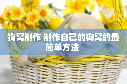 狗窩制作 制作自己的狗窩的最簡單方法 