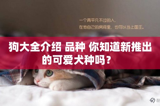 狗大全介紹 品種 你知道新推出的可愛犬種嗎？ 