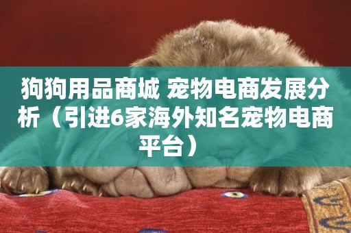 狗狗用品商城 寵物電商發展分析（引進6家海外知名寵物電商平臺） 