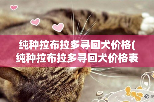 純種拉布拉多尋回犬價格(純種拉布拉多尋回犬價格表)