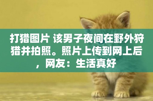 打獵圖片 該男子夜間在野外狩獵并拍照。照片上傳到網上后，網友：生活真好 