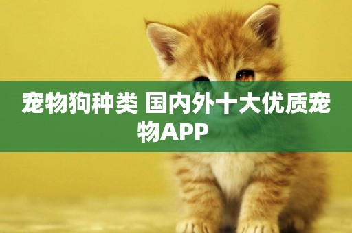 寵物狗種類 國內外十大優質寵物APP 